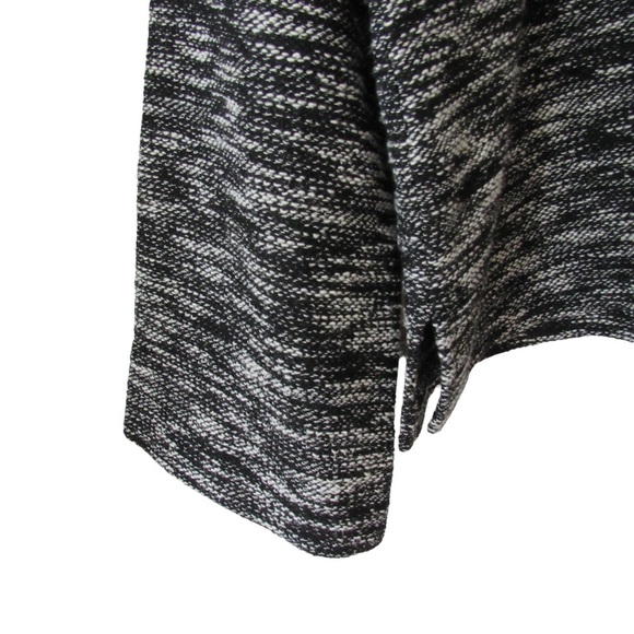 Madewell Button Shoulder Wide Sleeve Top Size Large Black Marled Crewneck - Picture 6 of 10